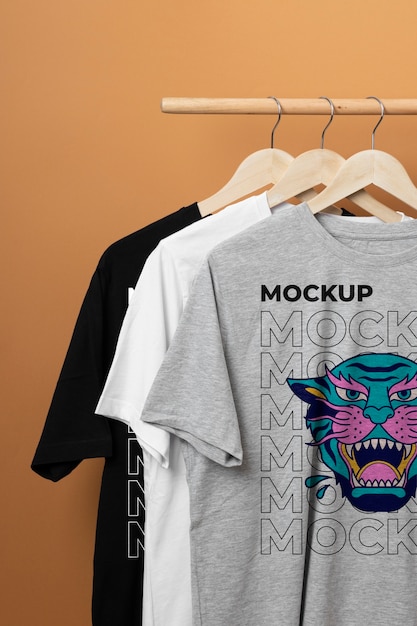 PSD still life of blank shirt mockup