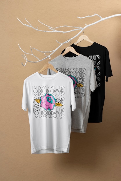 Still life of blank shirt mockup