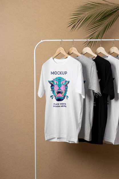 PSD still life of blank shirt mockup