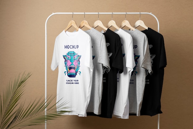 Still life of blank shirt mockup