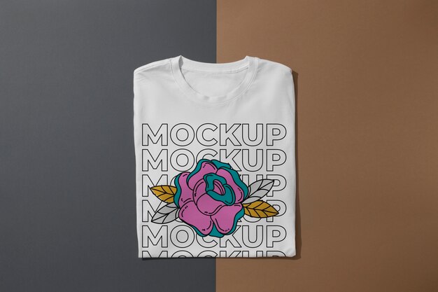 Still life of blank shirt mockup