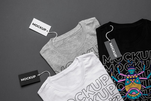 PSD still life of blank shirt mockup