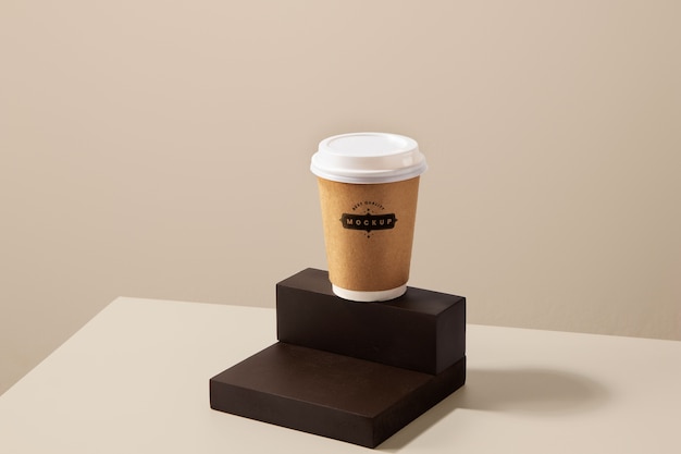 Still life of coffee cup mockup