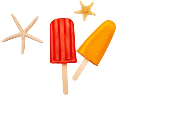 still life of  colorful popsicle isolated