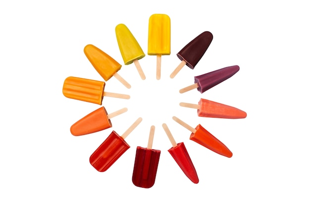 still life of  colorful popsicle isolated