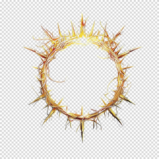 Still life of crown of thorns isolated on transparent background