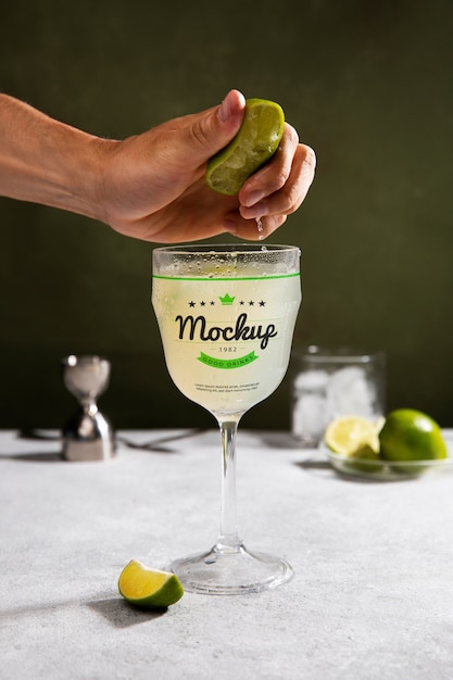 PSD still life of daiquiri cocktail mockup