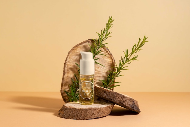 PSD still life herbarium concept with natural beauty products