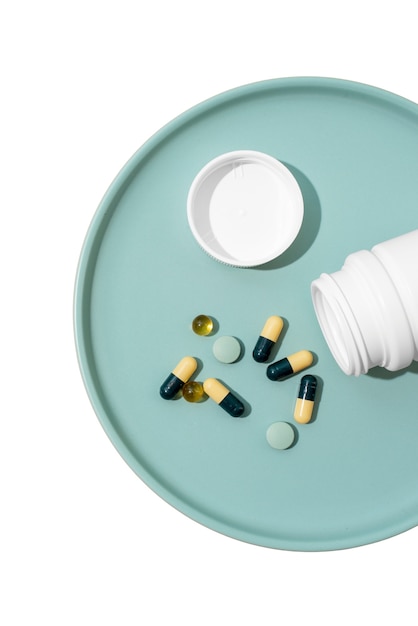 still life of pill box isolated