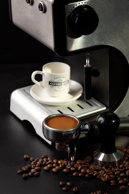 still life of press kit for coffee mockup