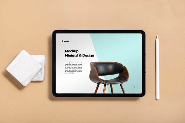 Still life of technology device display mockup