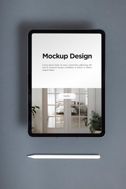 still life of technology device display mockup