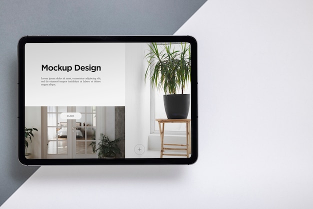 PSD natura morta del mockup di visualizzazione del dispositivo tecnologico