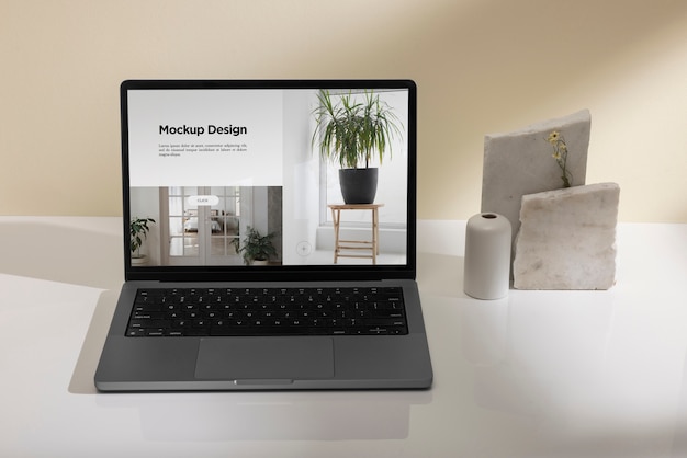 still life of technology device display mockup