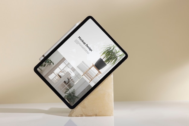 still life of technology device display mockup