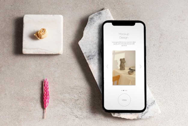 still life of technology device with minimal display mockup
