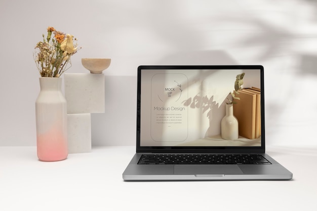 still life of technology device with minimal display mockup