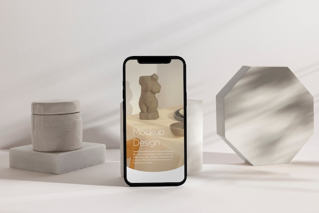 still life of technology device with minimal display mockup
