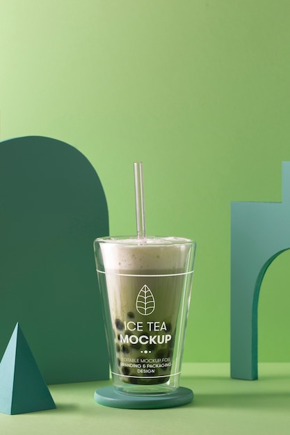Still life with asian tea mockup