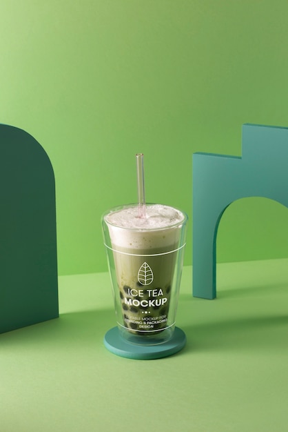 Still life with asian tea mockup