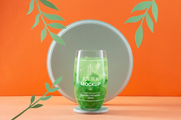 Still life with asian tea mockup