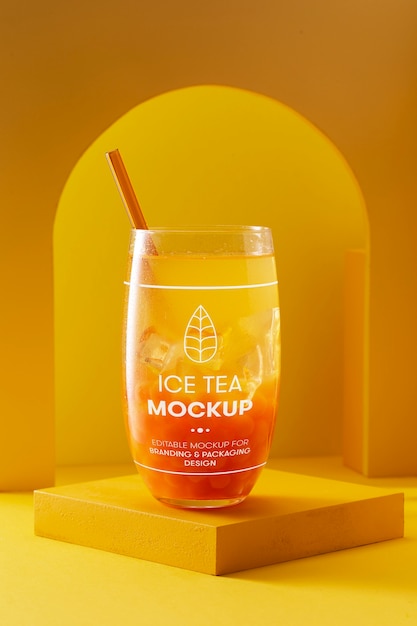 Still life with asian tea mockup
