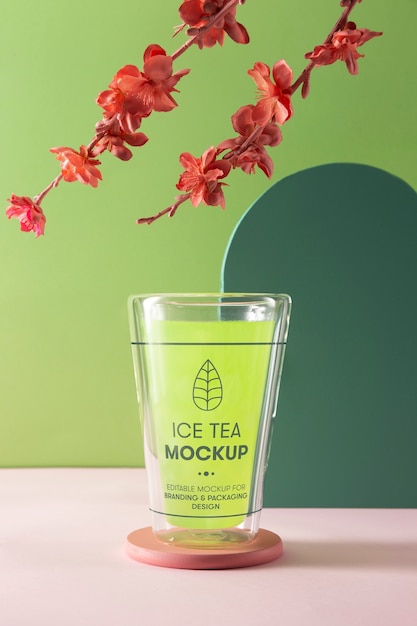 Still life with asian tea mockup