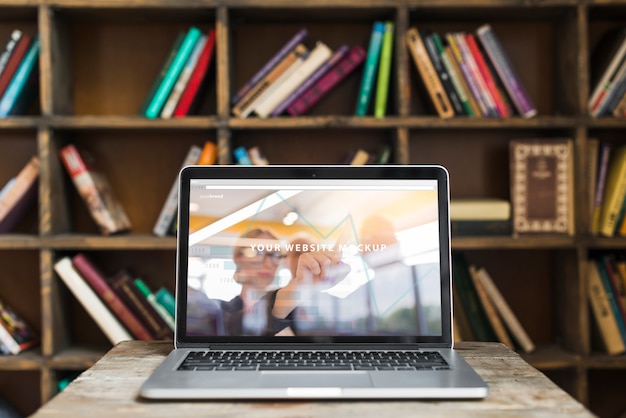 Still life with laptop mockup