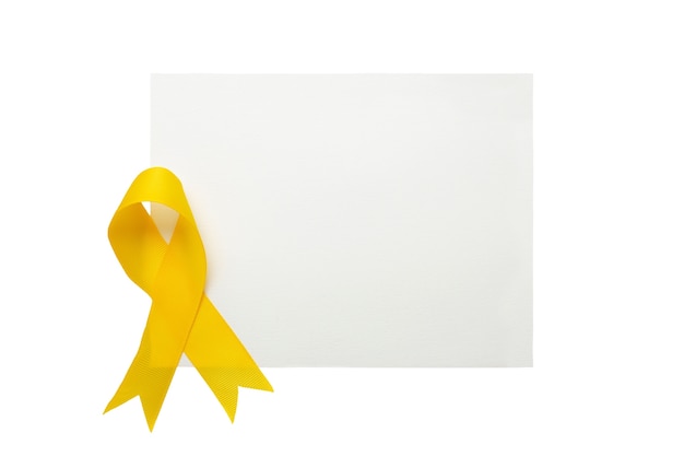 Still life of yellow ribbon