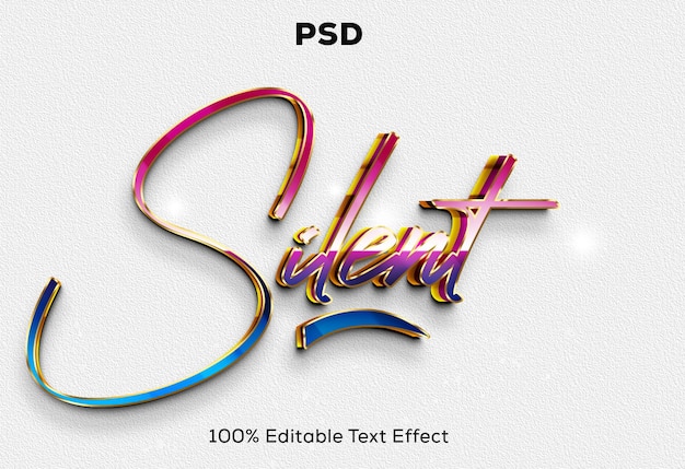 Stille kleurrijke 3D-bewerkbare PSD-teksteffect