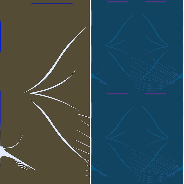 PSD stingray with flat silhouette organic minimal design and rad nature pattern vector designs