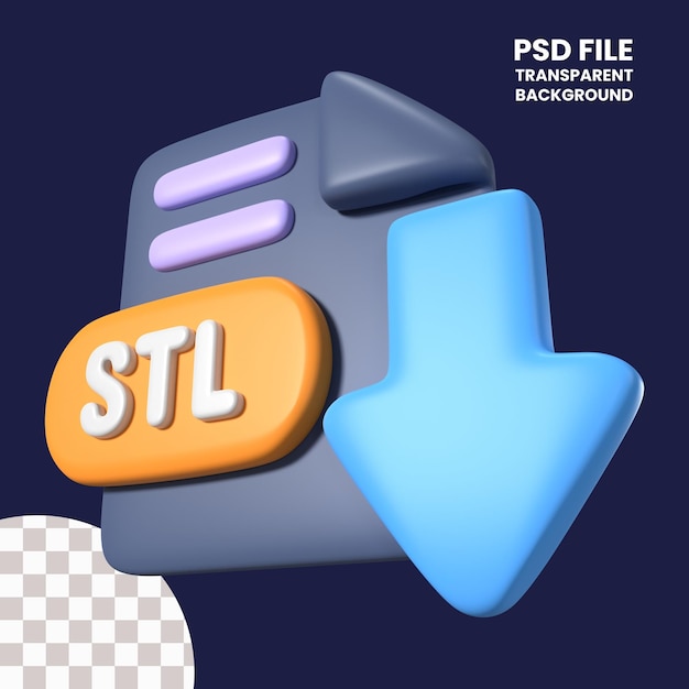 Stl download 3d illustration icon