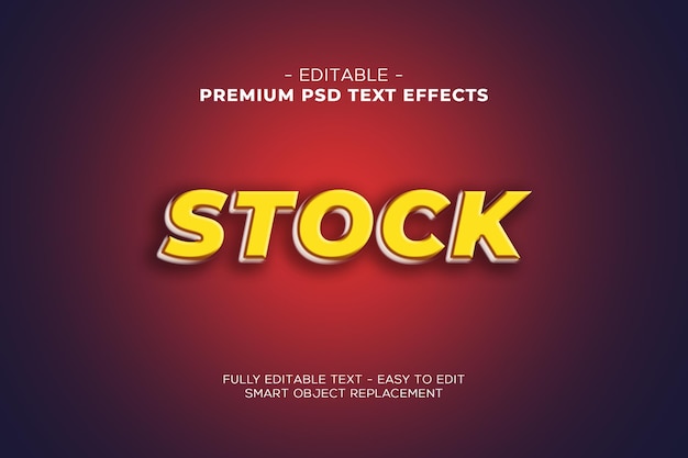 Stock editable text effects