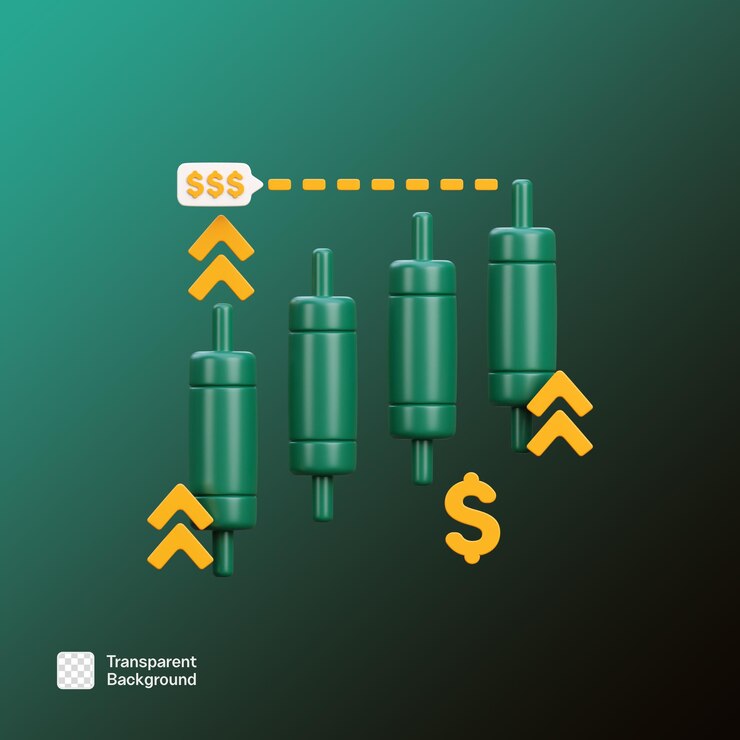 PSD stock market 3d icon illustration png template