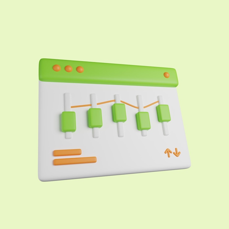 PSD stock market 3d icon