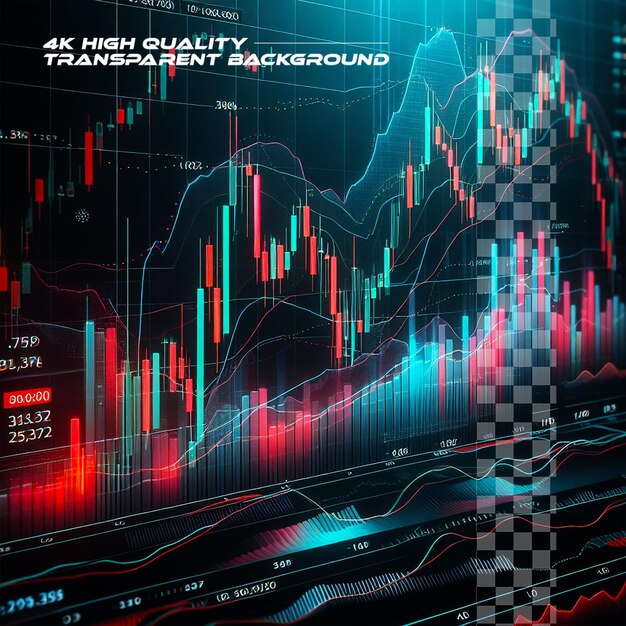 PSD stock market graph trading analysis investment financial sample on transparent background