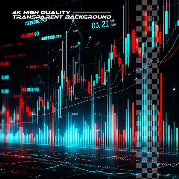 PSD stock market graph trading analysis investment financial sample on transparent background