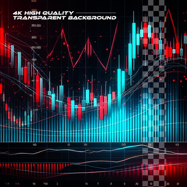 PSD stock market graph trading analysis investment financial sample on transparent background