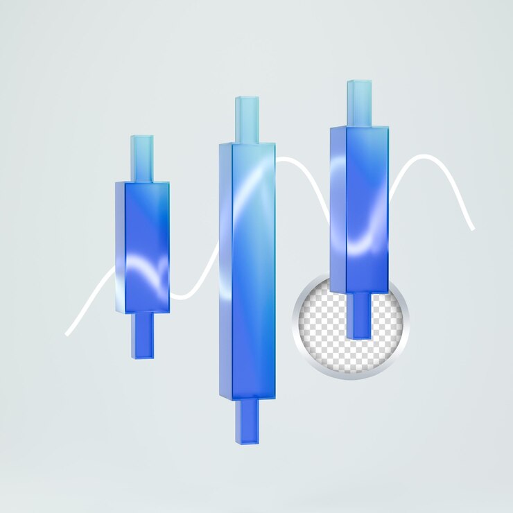 PSD stock market index 3d icons with invest ment business profit