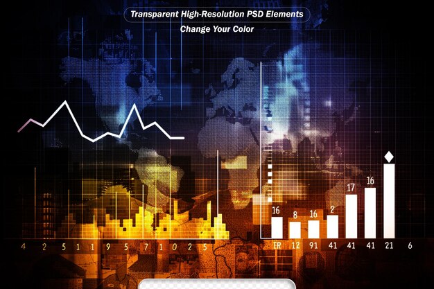 PSD concetto di business online del mercato azionario grafico