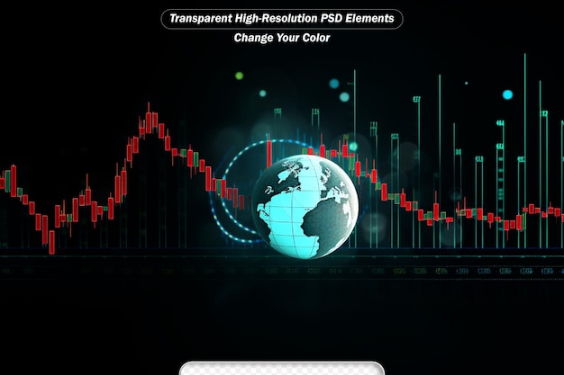 PSD 株式市場やフォレックス取引のグラフは,未来的なコンセプトで適しています.