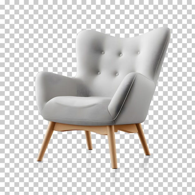 Stoel ontwerp een stoel met houten poten png clipart geïsoleerd op een transparante achtergrond