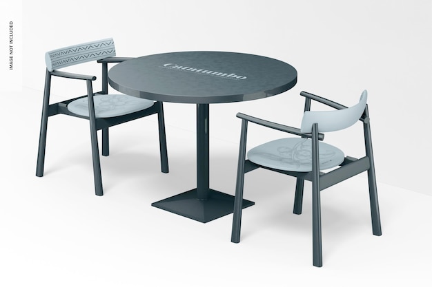 Stoelen met armmodel, met tafel