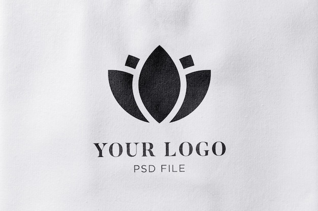 PSD stof textuur effect logo mockup