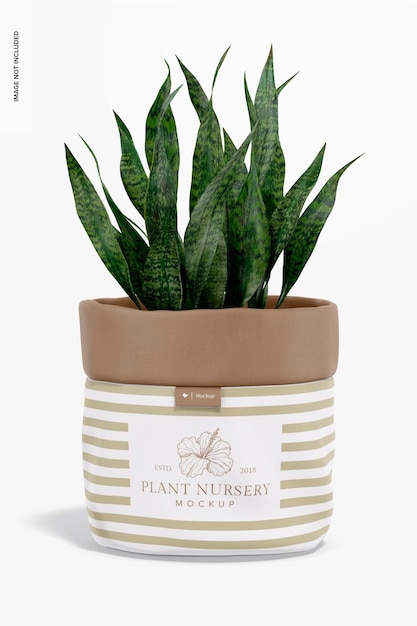 PSD stoffen plant pot cover mockup vooraanzicht