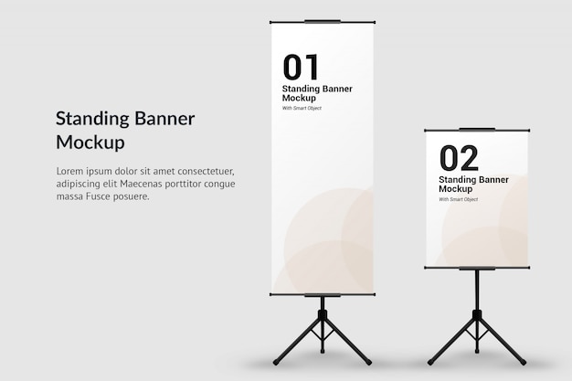 Stojący Makieta Baner Z Tekstem