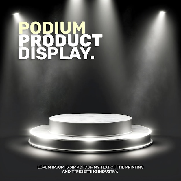 Stojak Na Podium Produktu Kosmetycznego Neonowa Scena Na Podium Do Wyświetlania Produktu Renderowania 3d