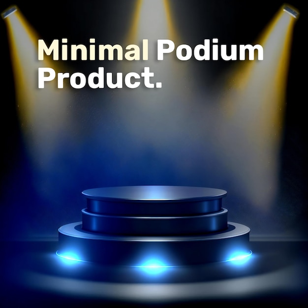 Stojak na podium produktu kosmetycznego neonowa scena na podium do wyświetlania produktu renderowania 3d