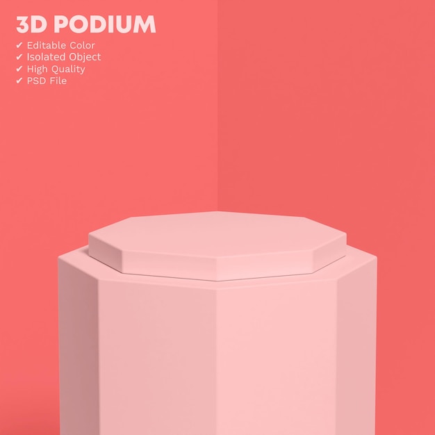 Stojak Na Produkt 3d Podium Izolowany W Pełni Edytowalny Kolor