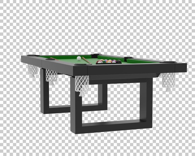 PSD stół bilardowy izolowany na przezroczystym tle ilustracji renderowania 3d